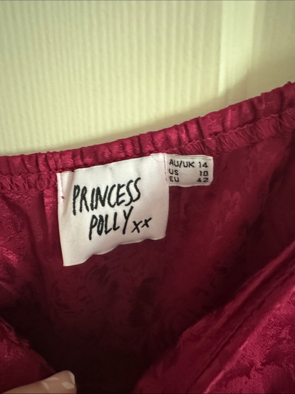 🌹 Princess Polly Red Rose Bustier Silk Slip Dress 🌹 - Picture 10 of 14